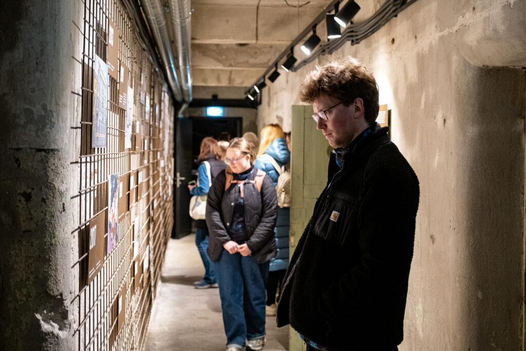 People in the KGB Prison Cells museum